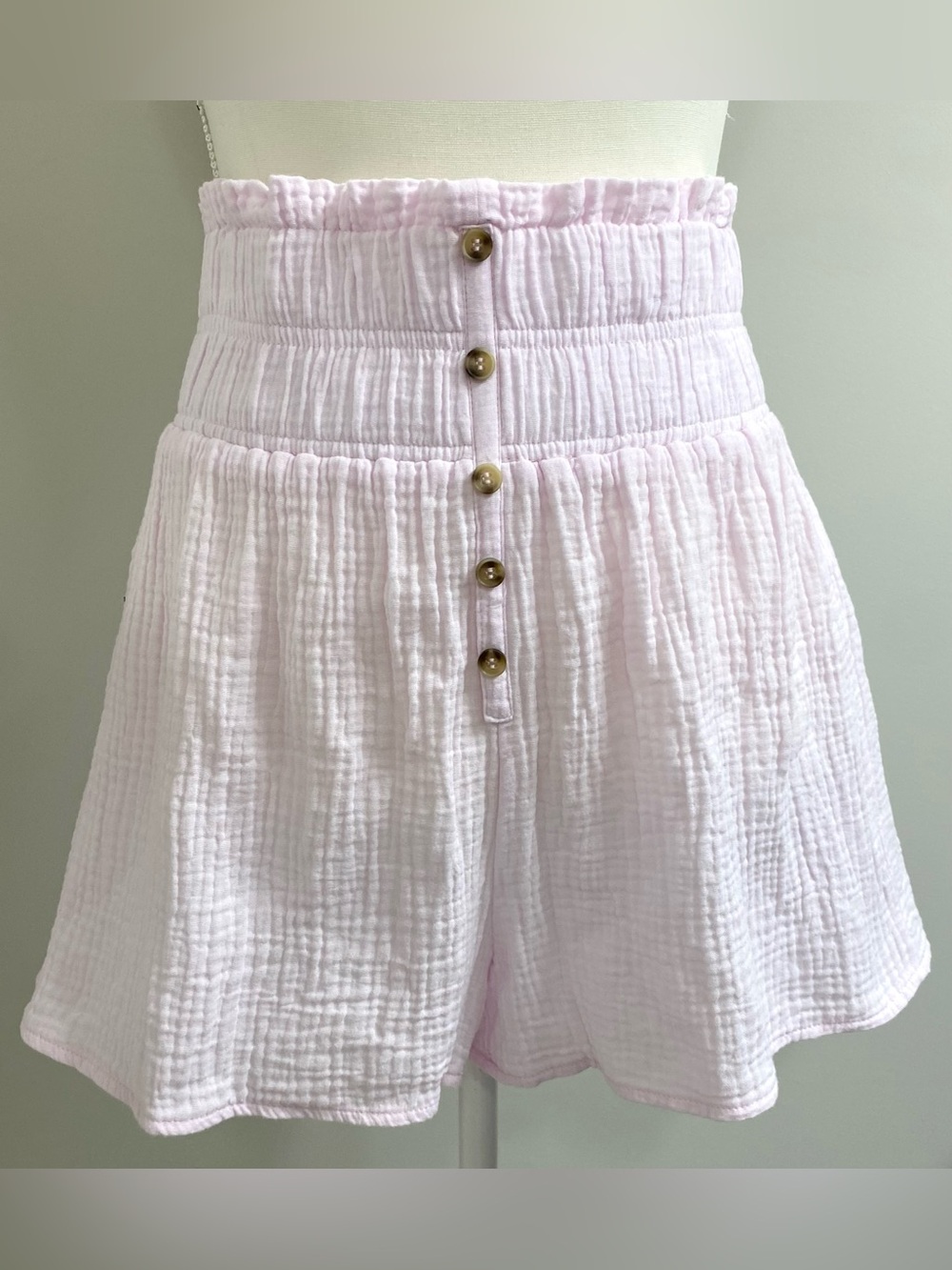 Simply Southern Paperbag Gauzy Shorts High Waisted Pink Womens S/M Boho Coastal - Picture 15 of 15